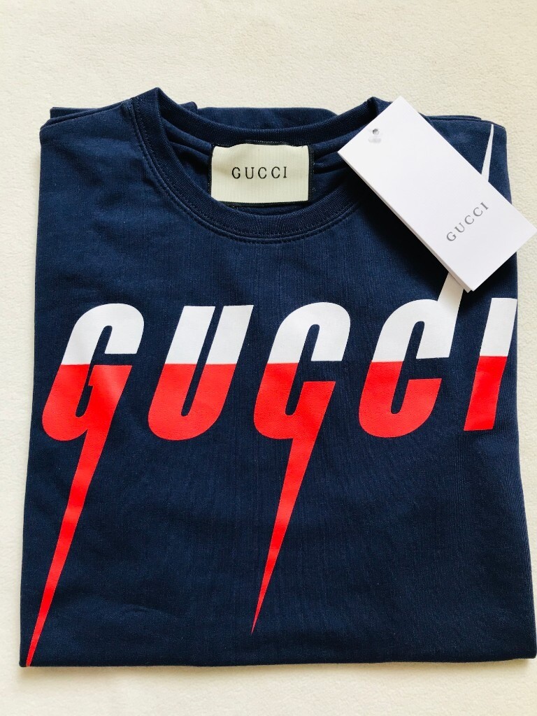 Men New Gucci Navy Blue Small T-Shirt for sale | in Newham, London ...