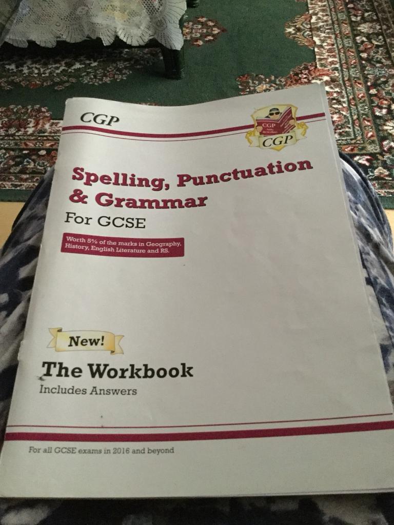 Workbooks grammar and punctuation workbook : CGP Spelling, Punctuation and Grammar GCSE Workbook | in Ipswich ...