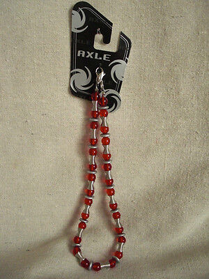 Axle 15" Red Bead & Metal Spring Necklace NWT
