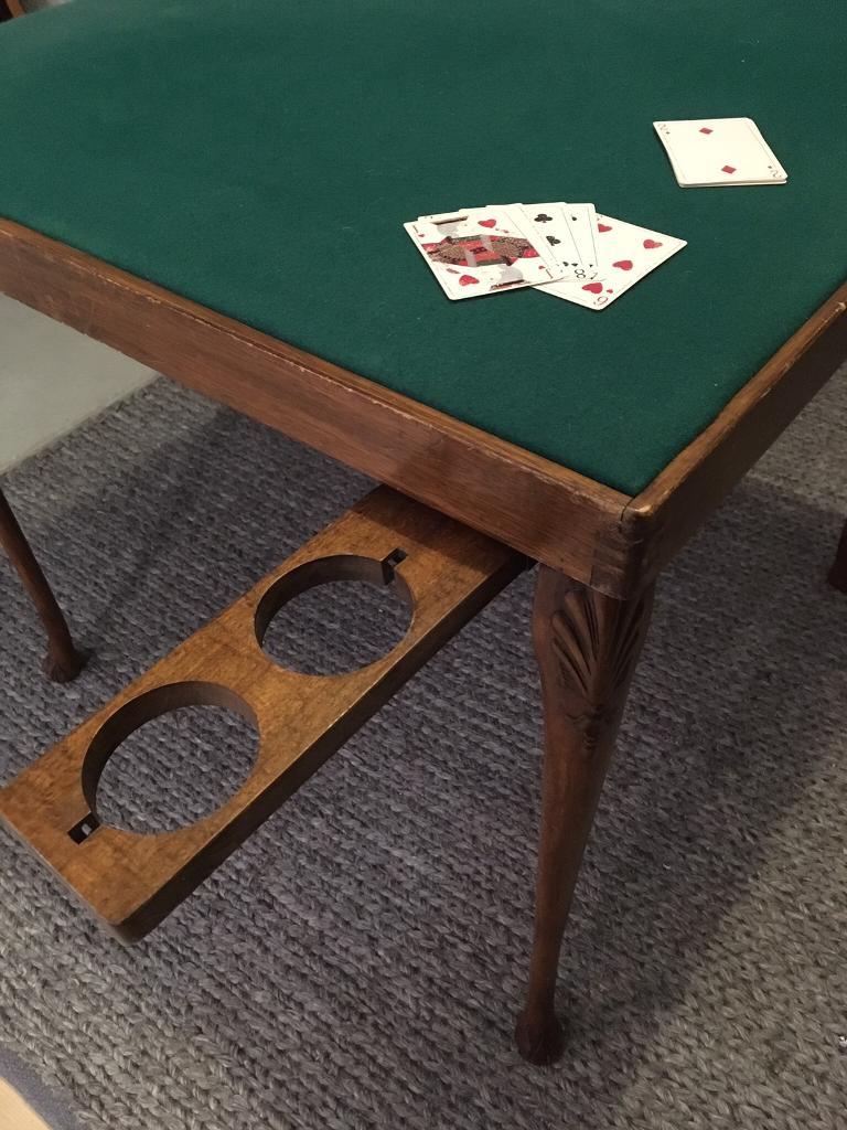 Square oak Haxyes rare folding card / bridge table for sale in Leith