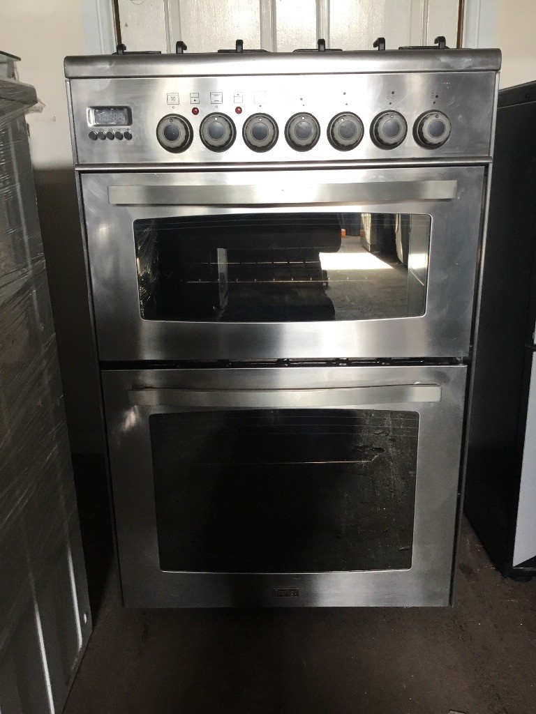 Prestige dual fuel gas cooker 60cm stainless steel double oven 3 months