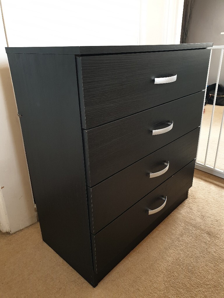 Asda George Marlow Wide 4 Drawer Chest Of Drawers In Black In