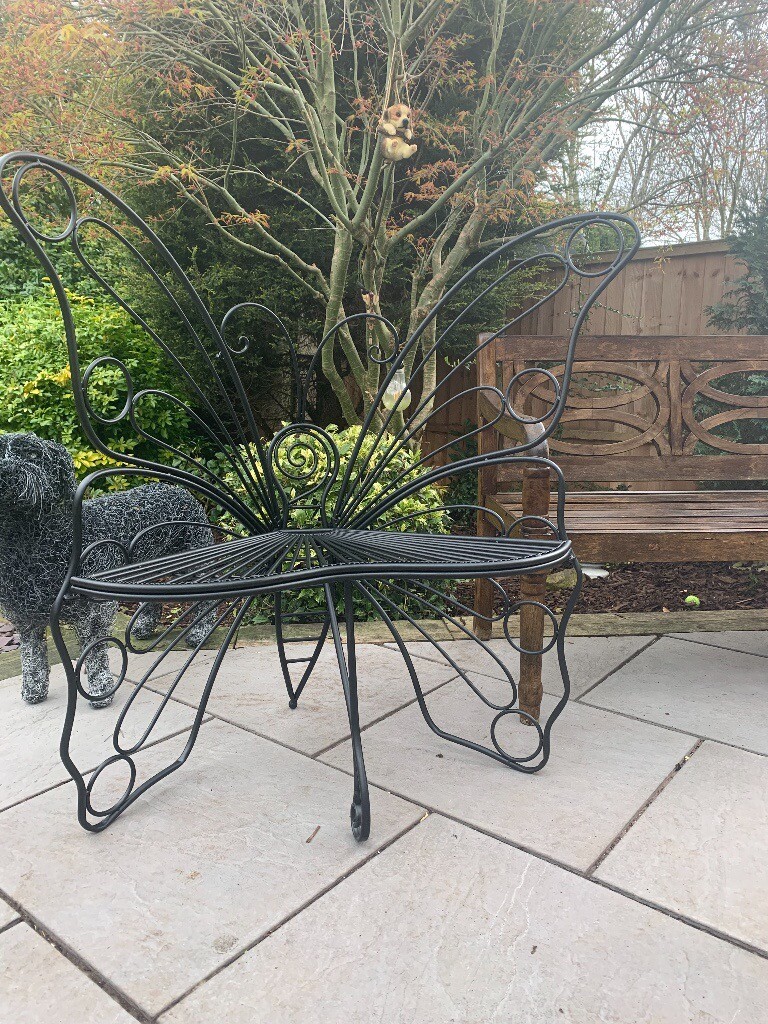 BRAND NEW Black Large Butterfly Garden Bench (in box) | in Hinckley