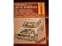 Haynes manual VW Golf Jetta Scirocco 