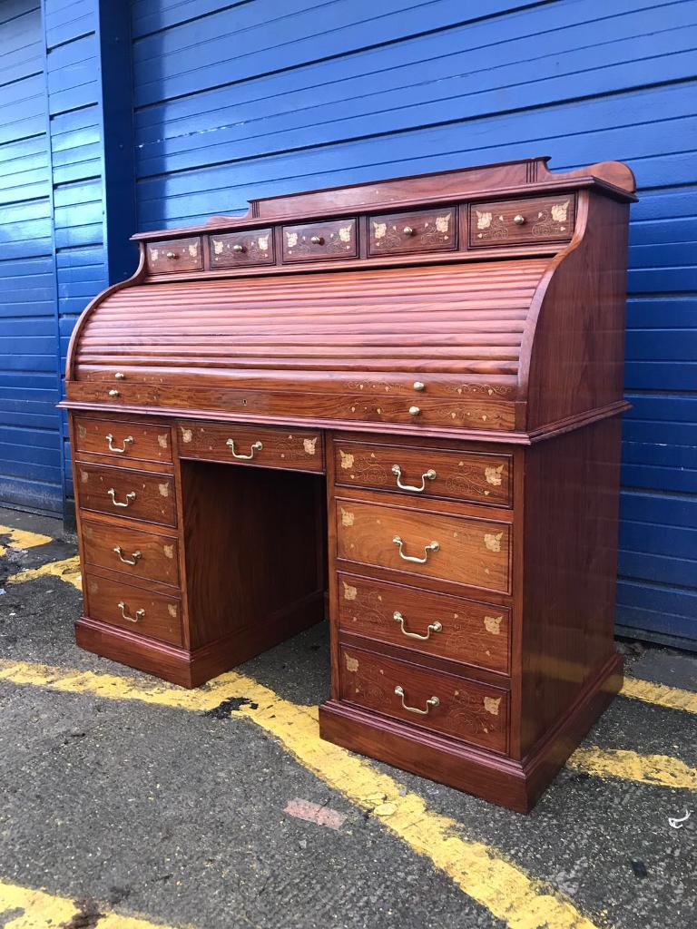 Vintage Rosewood Roll Top Desk Antique Vintage