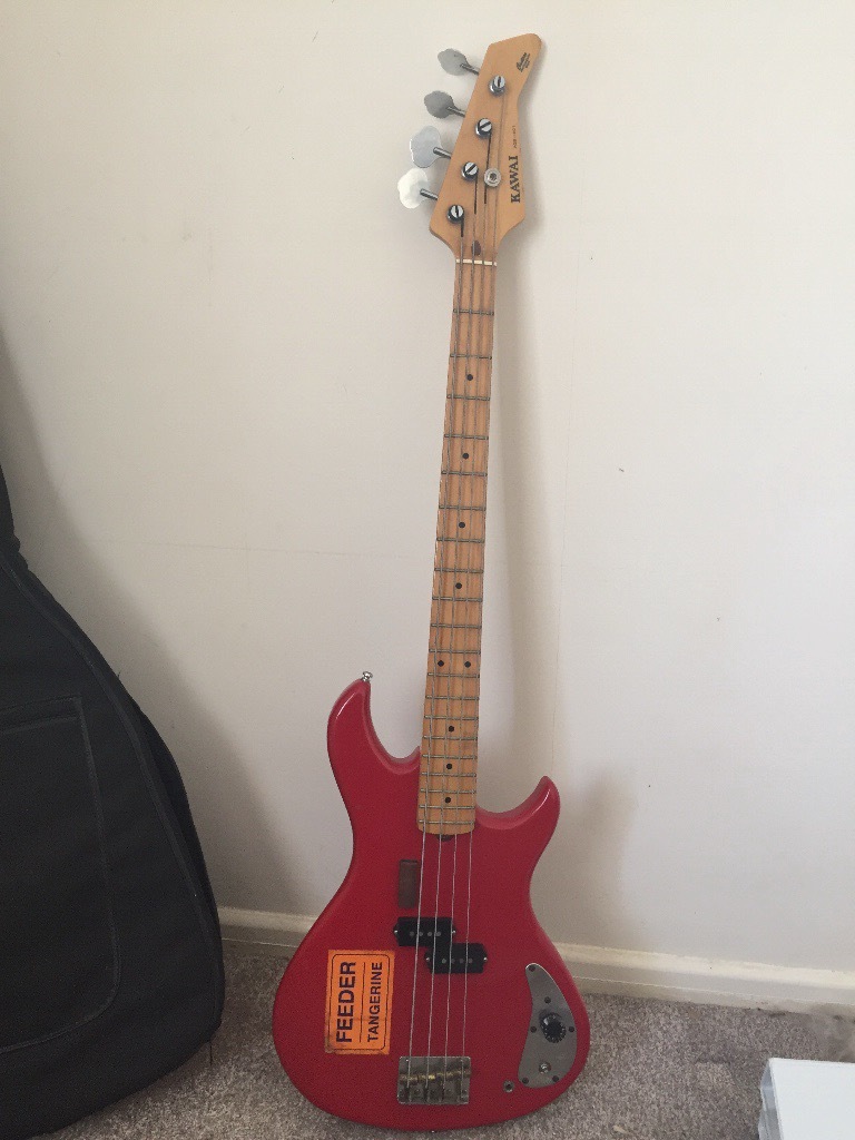 Red Kawai 4 string electric bass guitar with black carry case in Newquay, Cornwall Gumtree
