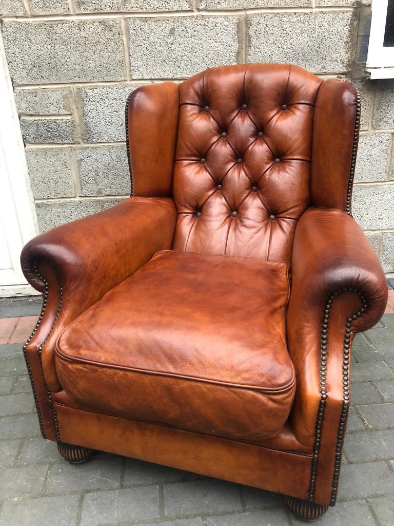TETRAD Oskar wing back leather armchair in Rotherham, South Yorkshire
