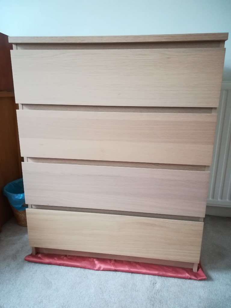 Malm Ikea 4 draws light oak finish in Chesterfield, Derbyshire