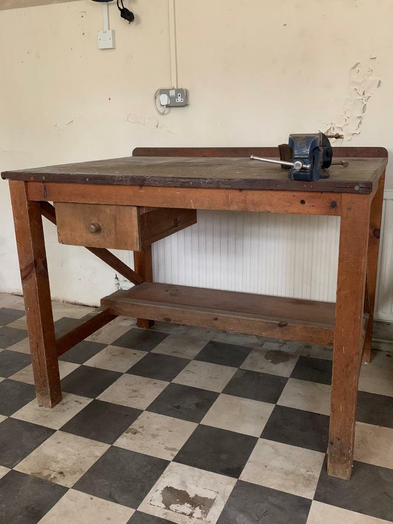 Wooden work bench with vice in Cheltenham, Gloucestershire Gumtree