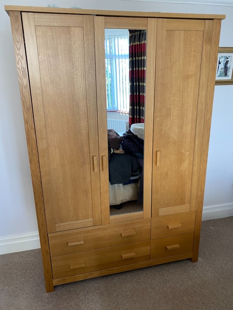Oak Wardrobe With Mirrored Door. in Greenisland, County Antrim Gumtree