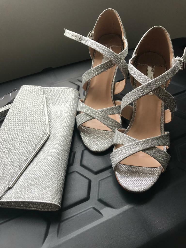 Sparkling silver shoes and clutch bag in Howden, East Yorkshire Gumtree