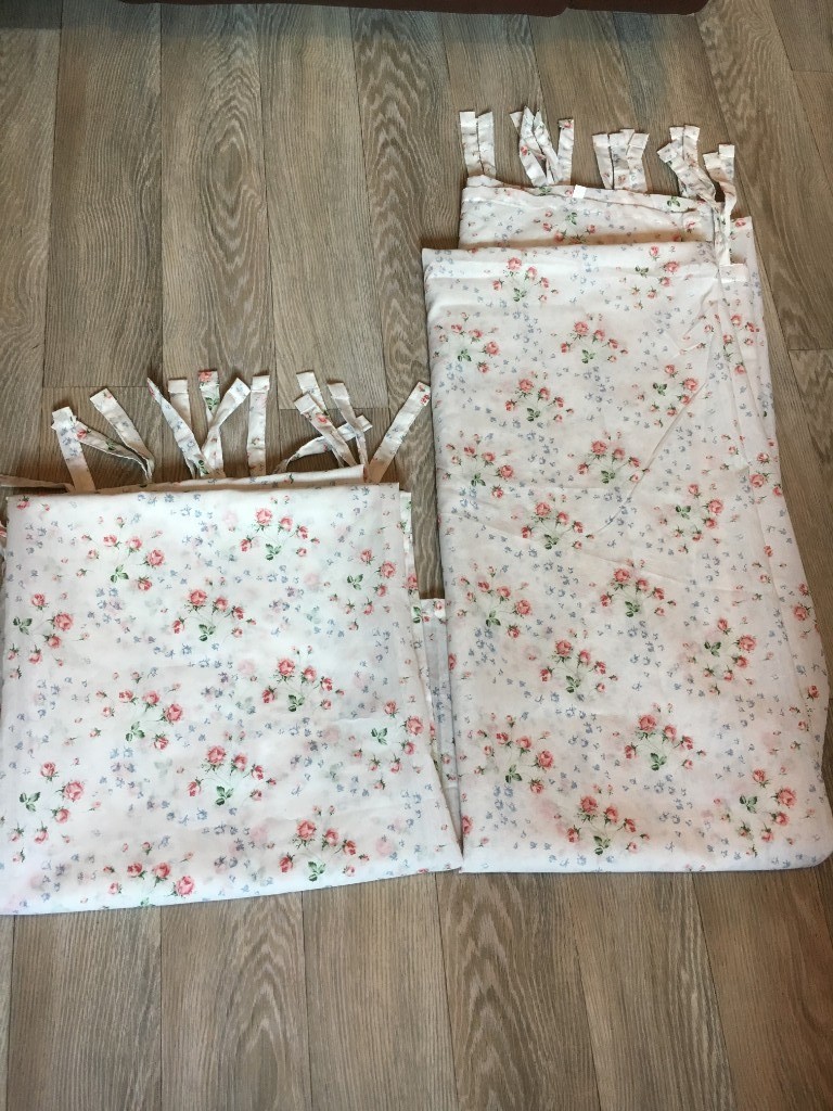 Ikea Emmie Knopp 19006 Tab Tie Top Curtains White Pink 56 W X