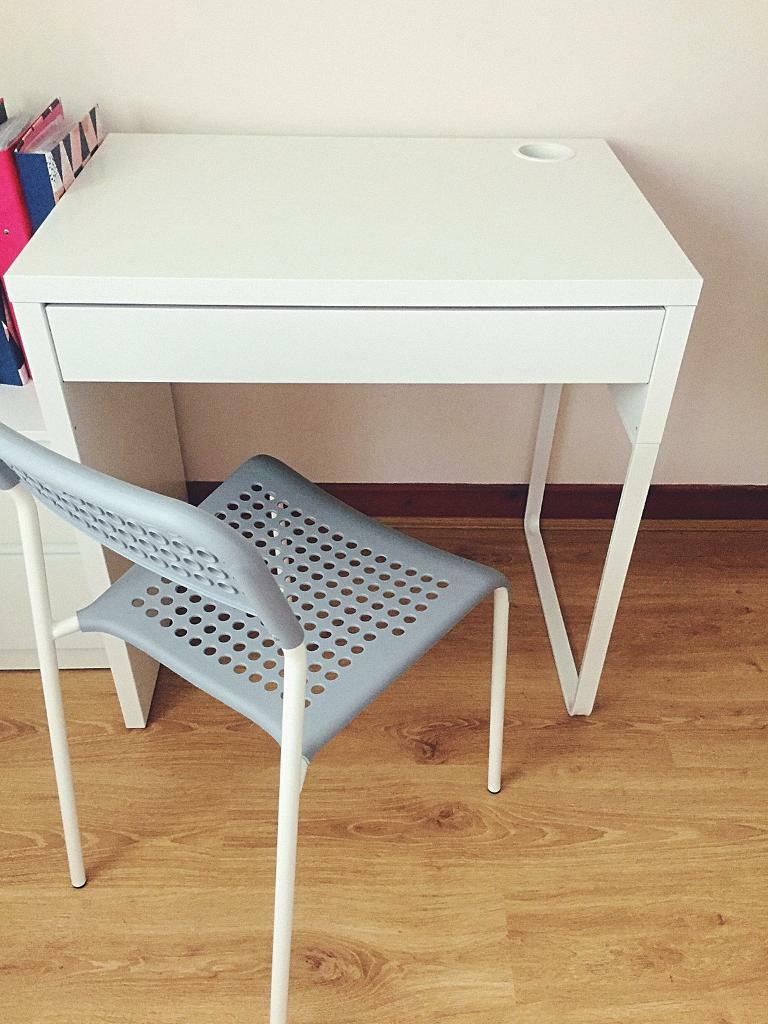 White IKEA desk with chair 4 months old in Crewe, Cheshire Gumtree