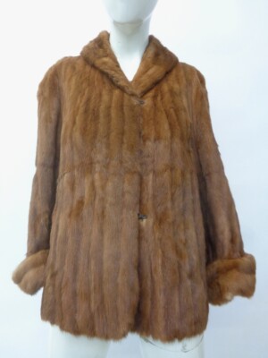 ジャケット・アウター American legend MINK coat Free size Excellent Dark Ranch Mink & Fox Fur Coat Jacket Women Woman