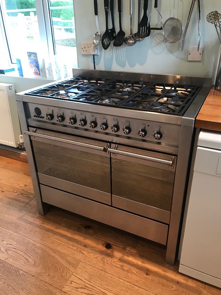 Smeg A25 100cm 6 Burners Dual Fuel Range Stainless Steel Cooker in