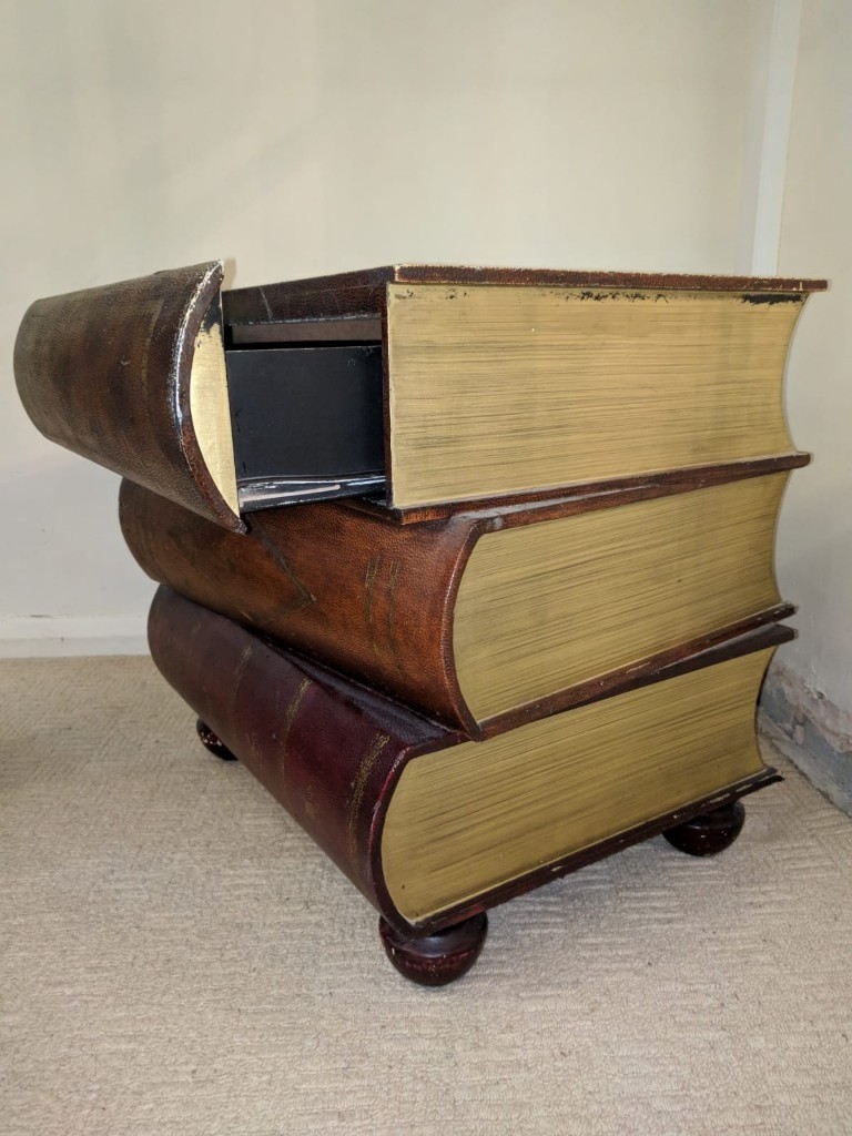 Antique Book Style Side Table with storage. Made of wood | in Blackburn