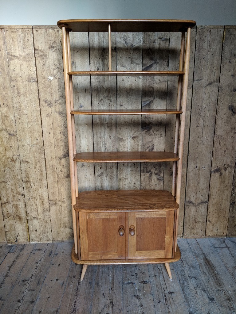 Ercol ROOM DIVIDER mint natural finish elm blue label 1960s UK vintage