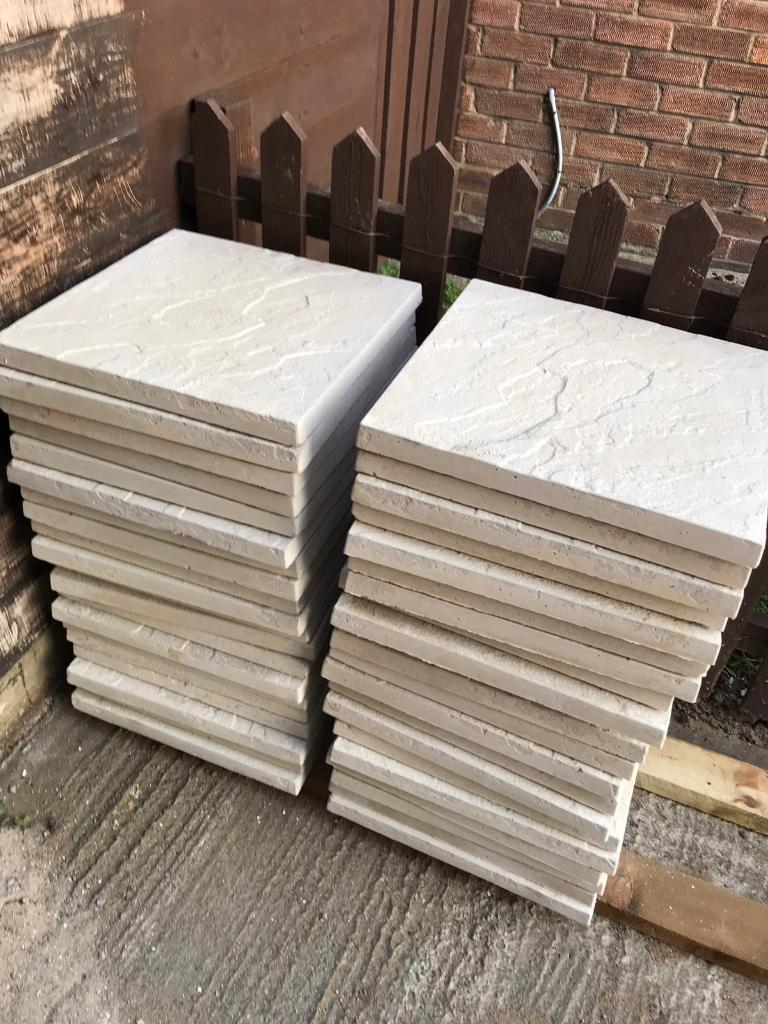 White Concrete Flags 450 x 450 x 32 in South Shields, Tyne and Wear