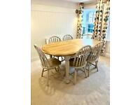 Extending Oak Dining Table and Chairs - delivery possible. 