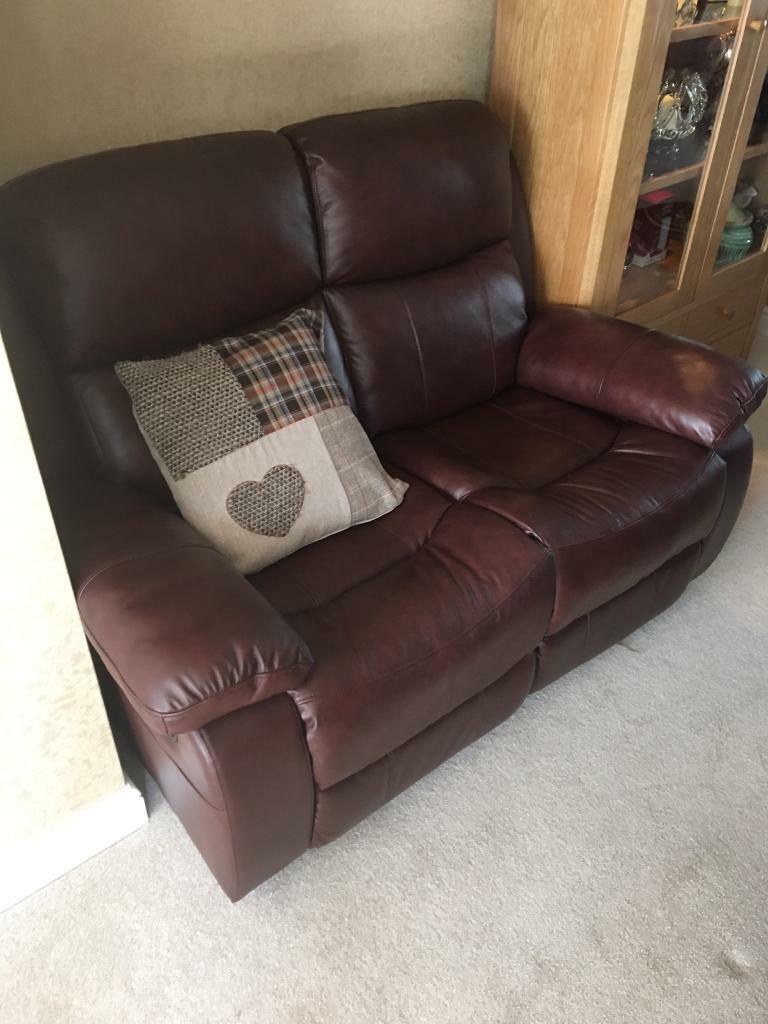 2x Stunning leather Reclining Sofas plus Single Recliner in East