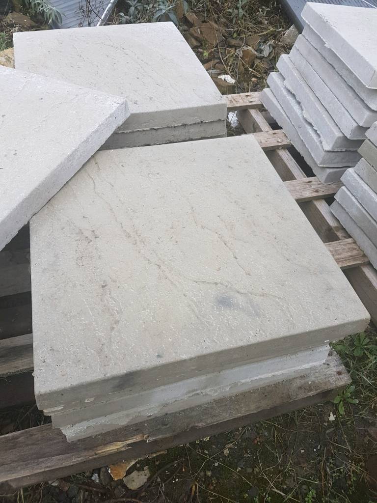 Grey 450x450x38 concrete paving slabs in Prudhoe, Northumberland