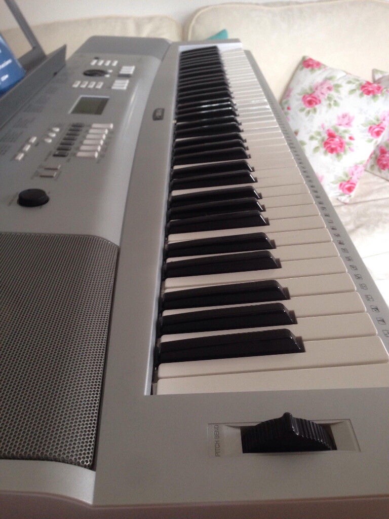 Yamaha Portable Grand Piano Keyboard DGX220 in Silver with Power