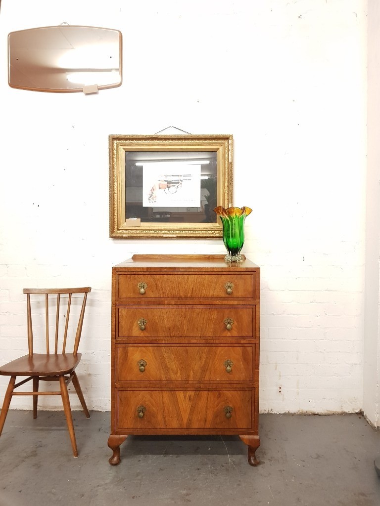Vintage Art Deco Walnut Chest Of Drawers In New Cross London