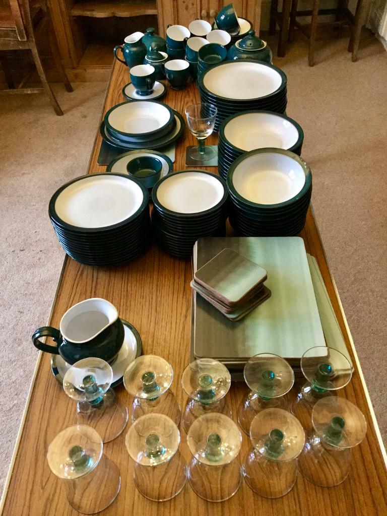 94 Piece Genuine Denby Pottery ‘Greenwich’ Dinnerware / Tableware Set