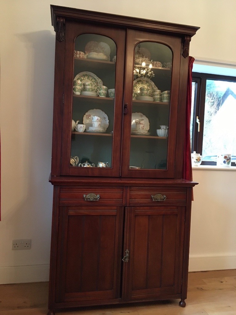 Victorian Mahogany Glass Fronted Bookcase & Cupboard in Kingsbridge, Devon Gumtree