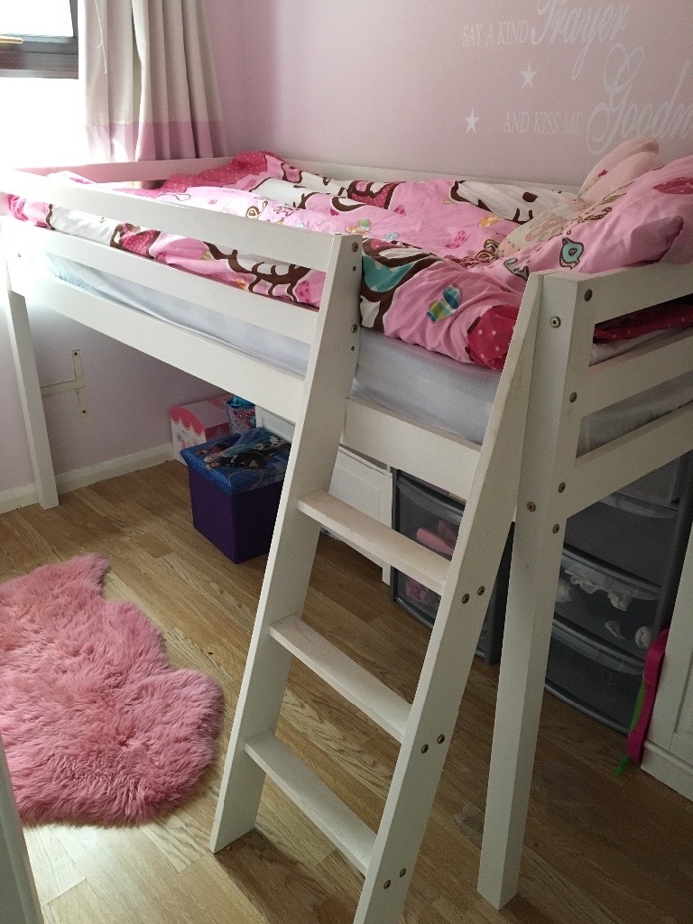 Single, White, wooden cabin bedwithout mattress in Plympton, Devon