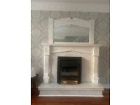 Marble and wooden fireplace 