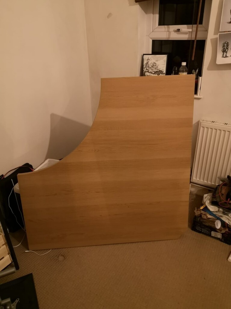 IKEA LINNMON Corner desk table top, 120x120 cm, oak effect ...