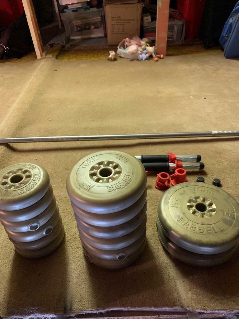 York Barbell weights and bars full lot in Ossett, West Yorkshire