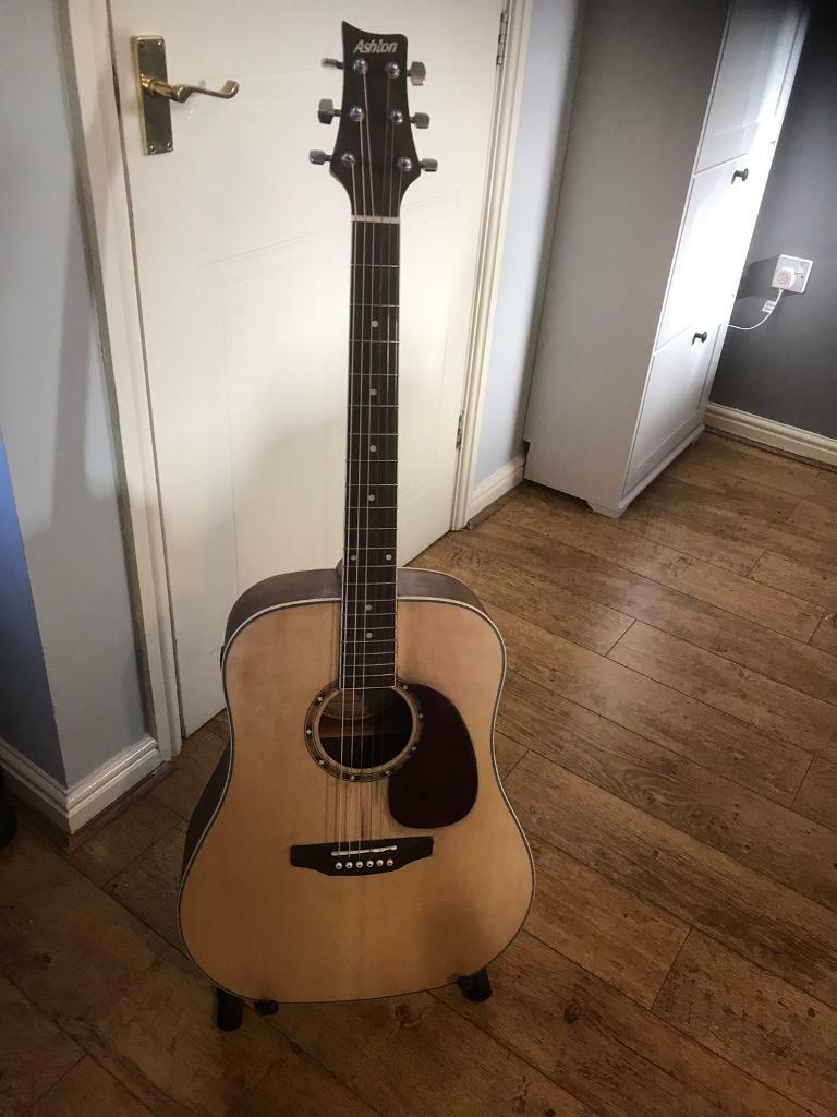 Ashton acoustic guitar with inbuilt tuner in Liverpool, Merseyside