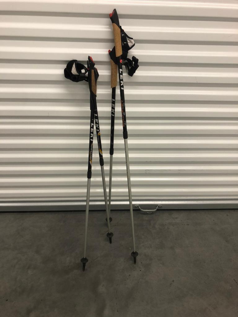 LEKI instructor carbon and prestige titanium Nordic walking hiking