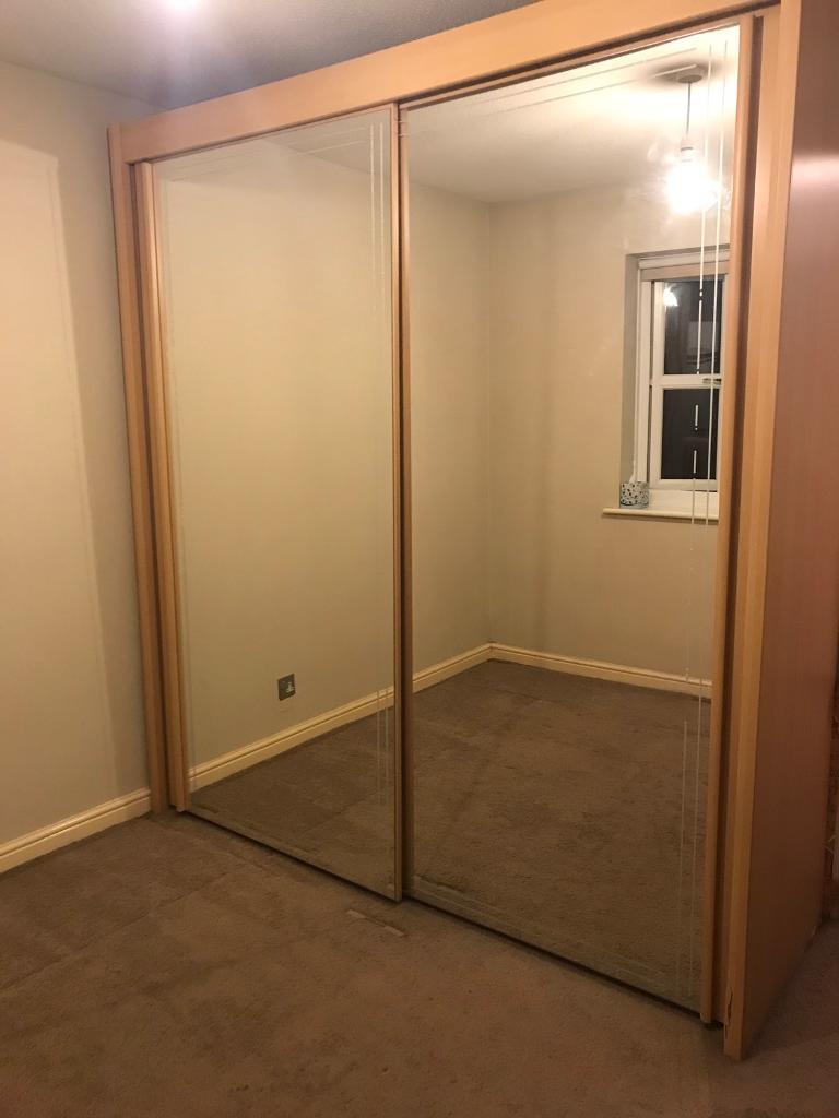 Beech wood mirrored sliding wardrobe in Bolton, Manchester Gumtree