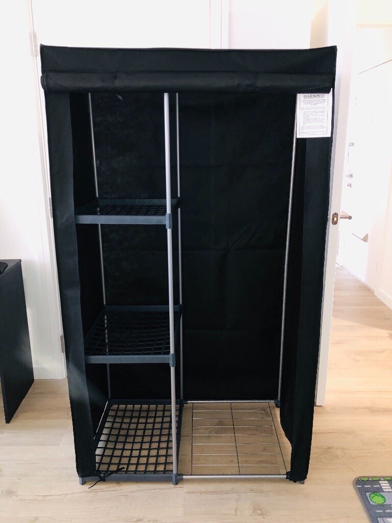 Argos Home Metal And Polycotton Single Wardrobe In Black As New