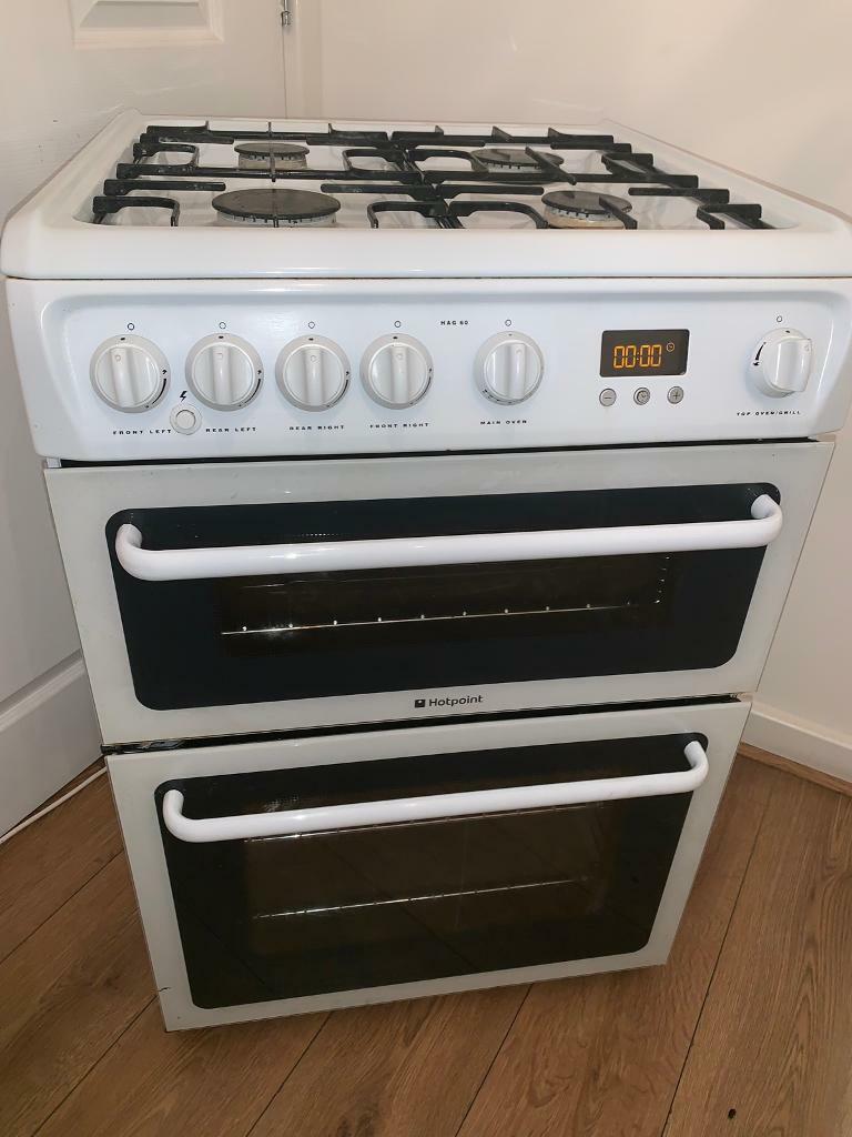 White hotpoint gas cooker 60cm wide excellent condition can deliver