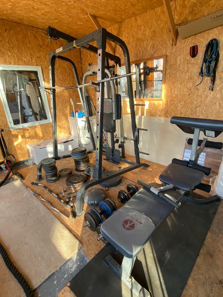 Complete home gym setup with 450kg + weights in Thetford, Norfolk