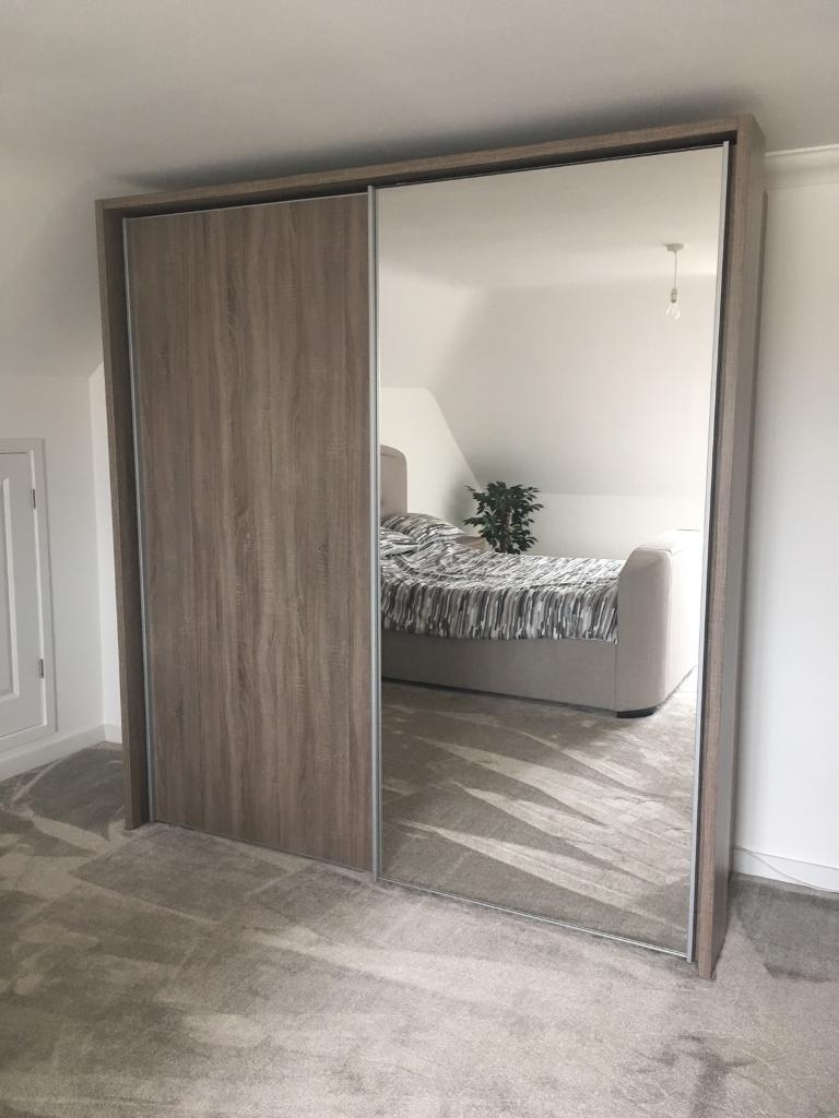 Dreams Melbourne 2 Door Sliding Wardrobe In Rustic Oak with one