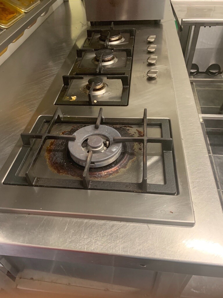 Calor gas hobs with wok burner in stainless workstation in Plymouth