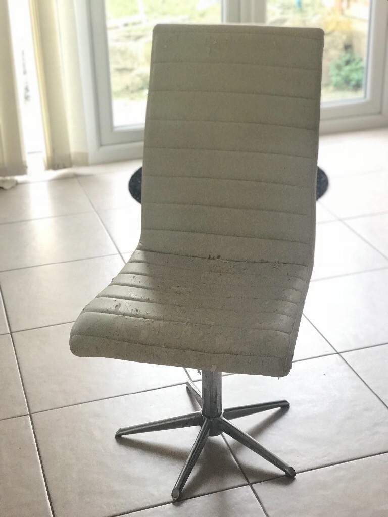 Dwell Cream Faux Leather Swivel Dining Chairs x4 in Henleaze, Bristol