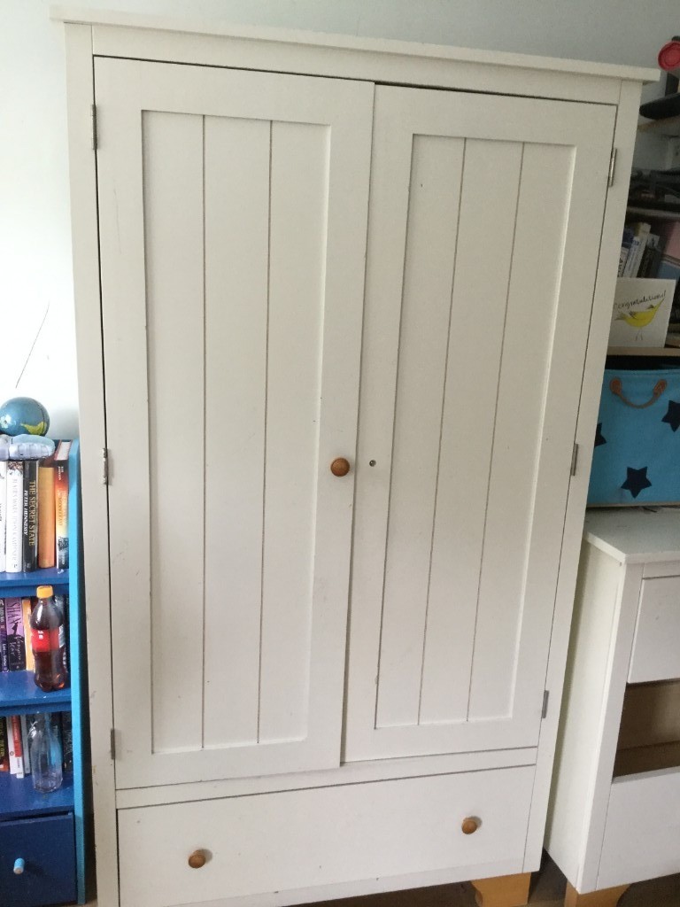 White Wooden Wardrobe Chest Of Drawers Some Small Damage