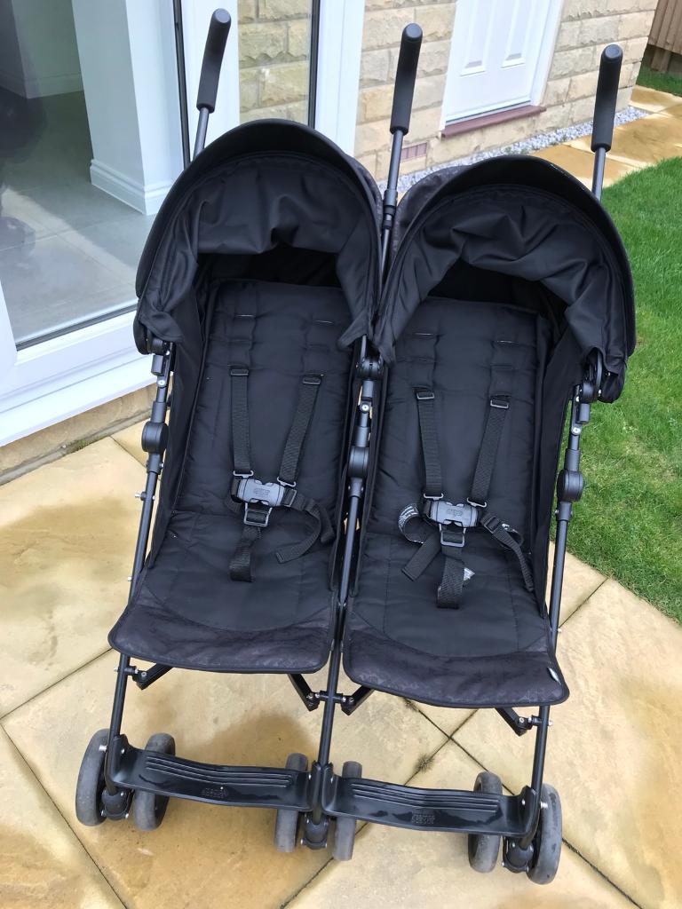 MAMAS AND PAPAS CRUISE TWIN DOUBLE BUGGY/STROLLER BLACK in