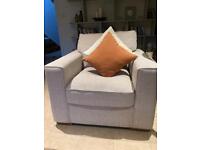 Matching large armchair and large seat/pouffe 
