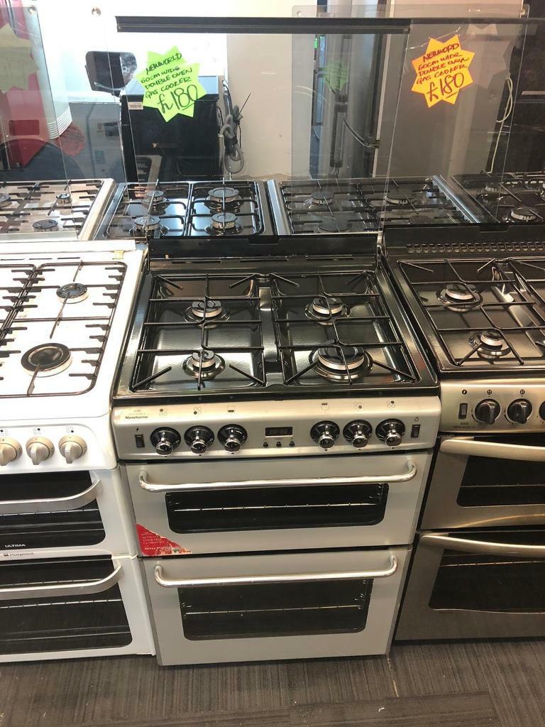 Kenwood silver 60cm double oven gas cooker in Nottingham City Centre