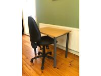 Office chair and small desk