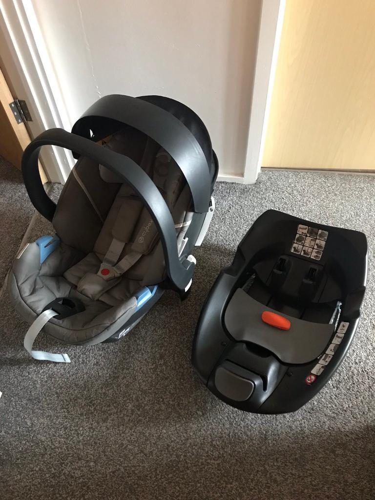 Cybex Aton 5 Manhattan grey group 0+ car seat and cybex isofix base q