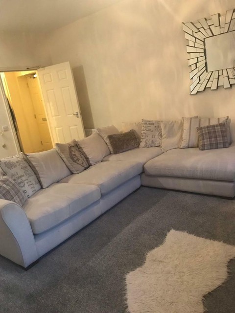 Large Dfs L Shaped Sofa With Scatter Cushion In Ellon