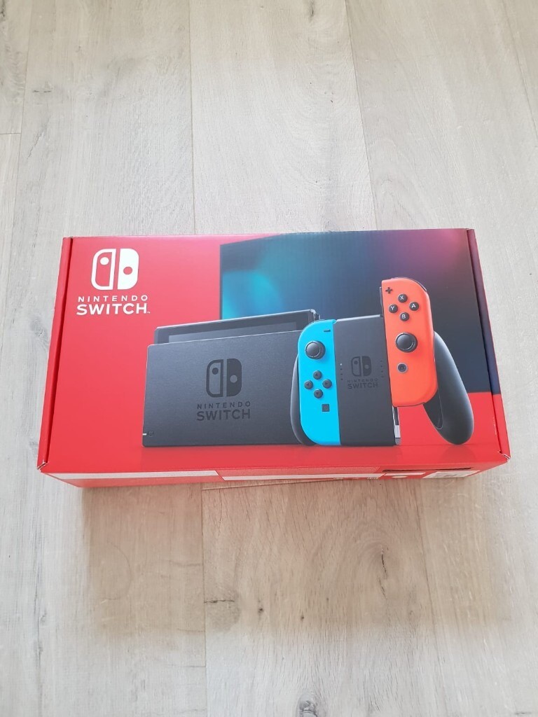 Nintendo Switch Console Neon Blue / Red Controllers with Improved Batteries Life in Bedford